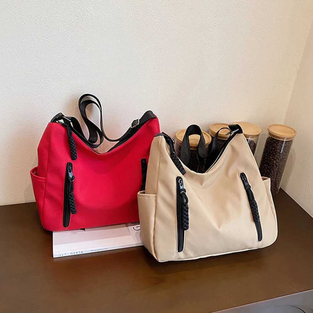 Large Capacity Womens Tote Bag Simple Solid Nylon Cross Bags Casual Handbags Fashion Designer Female Commuter Shoulder BagW250512
