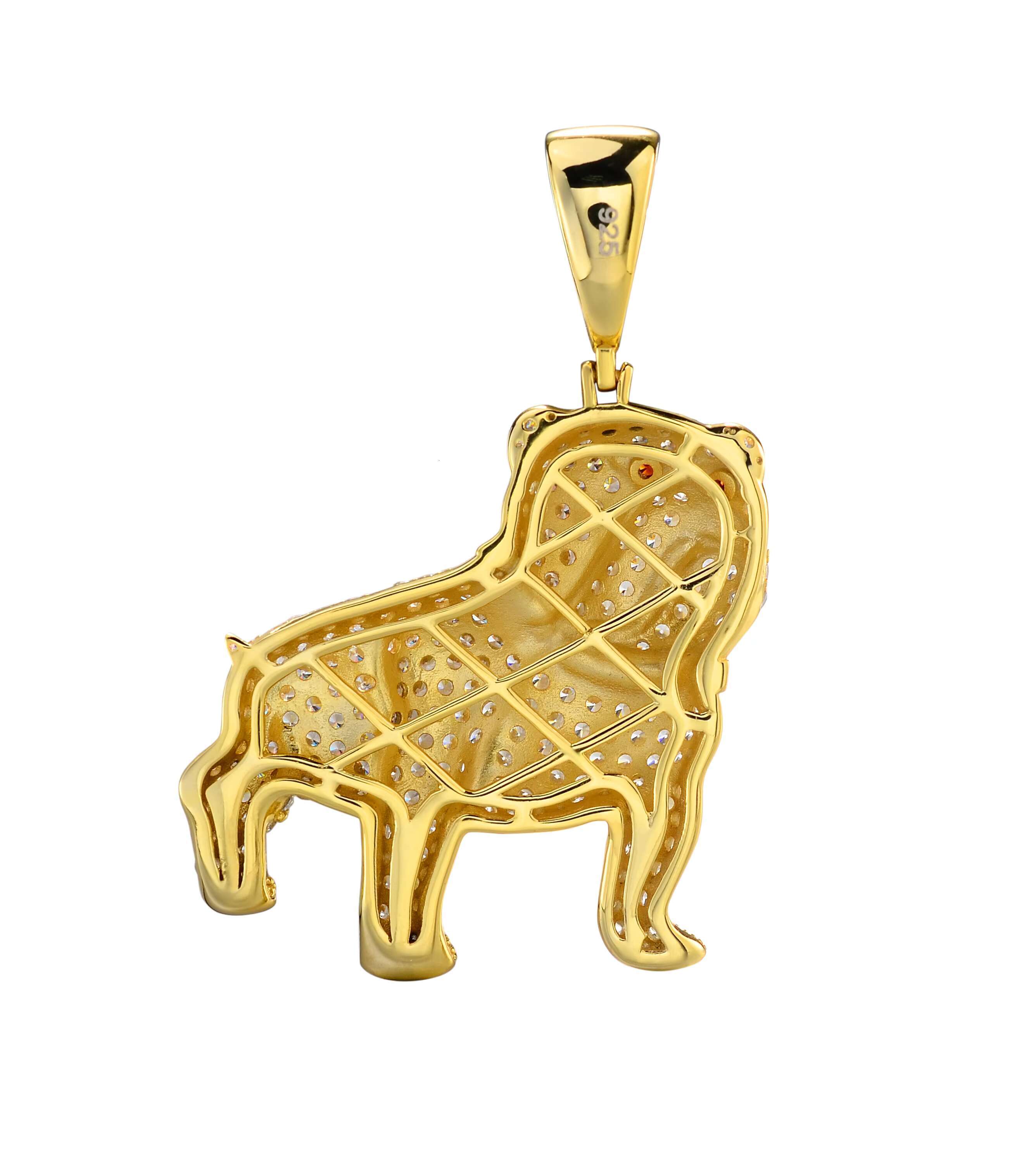 2020 New Hiphop Micro Paved Diamond French Pug Bulldog Pendant for Man