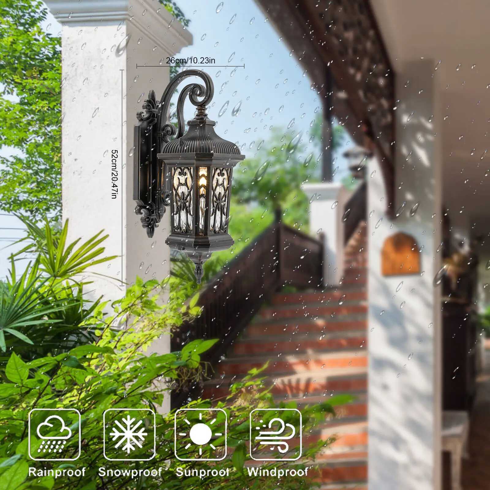 1* Dusk to Dawn Outdoor Wall Sconce Porch Light Exterior Wall Light Fixture Z250512