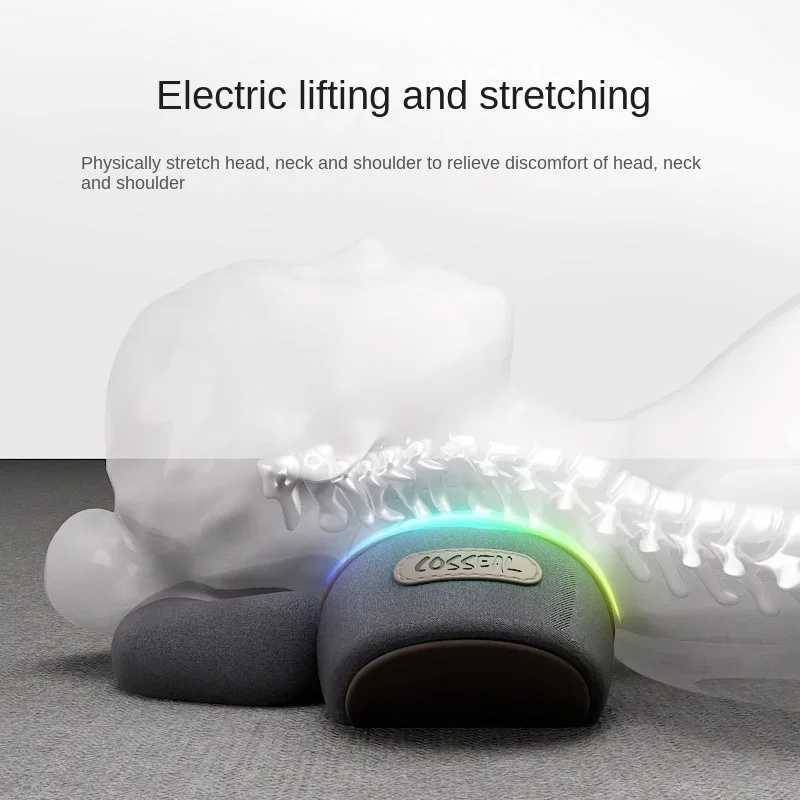Electric Massager Cervical Pillow Constant Temperature Hot Compress Vibration Massage Airbag Neck Traction Memory Foam PillowW250512