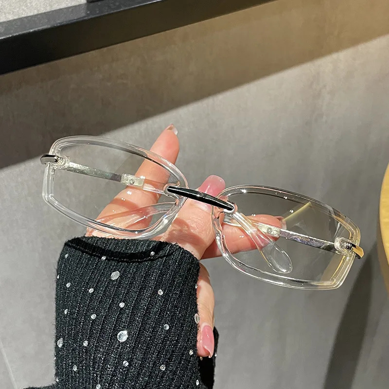 Rimless Y2K Style Sunglasses Rectangle Fashion Women Men Shades Square Sun Glasses for Female Male Oculos Metal Frame 250512