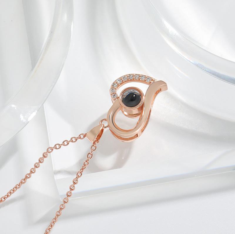 Sophisticated Multilingual Love Expression Heart Pendant Jewelry - Ideal Valentine's Day Keepsake