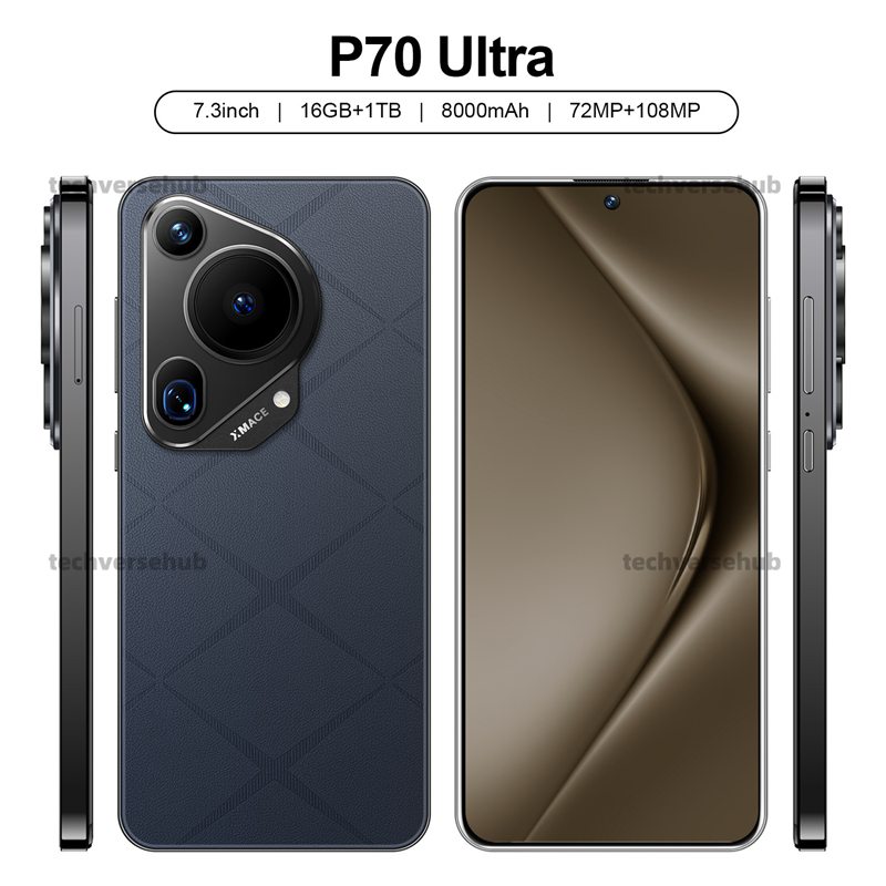 In Demand P70 Ultra Model Cellphone | High-Quality Full-Hole Design Smart Device Ready for Purchase