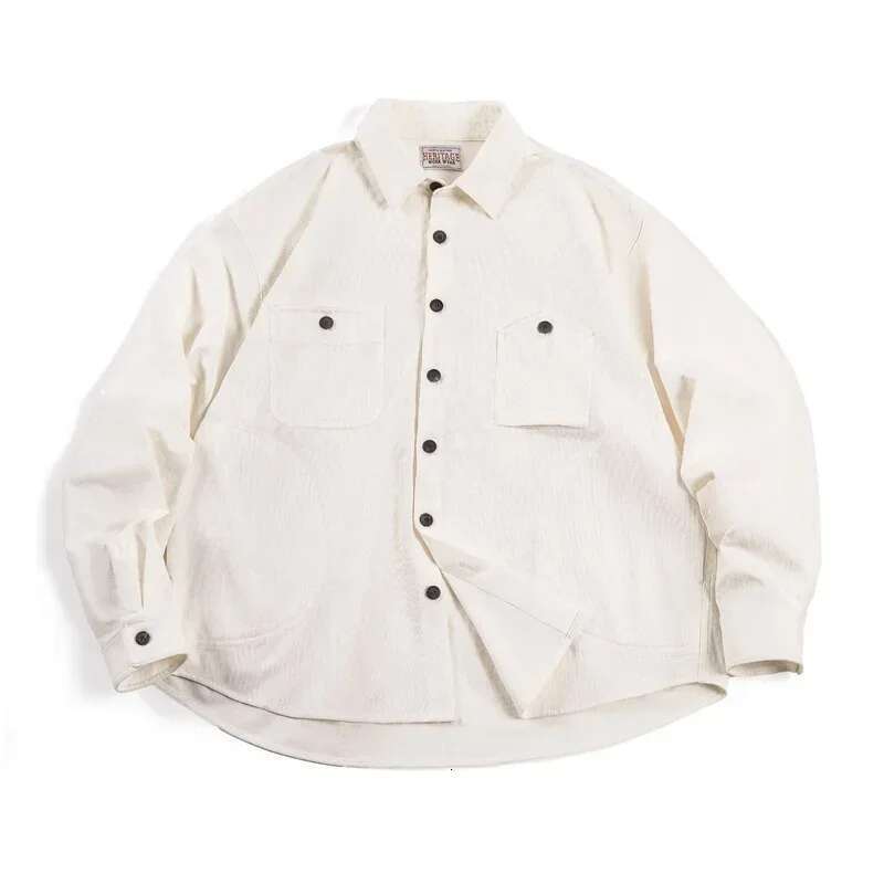 Maden Spring New Women's Casual Pocket Shirt Jackets Vintage Long Sleeve Oversized Blouse Solid Color Loose Outwear Tops