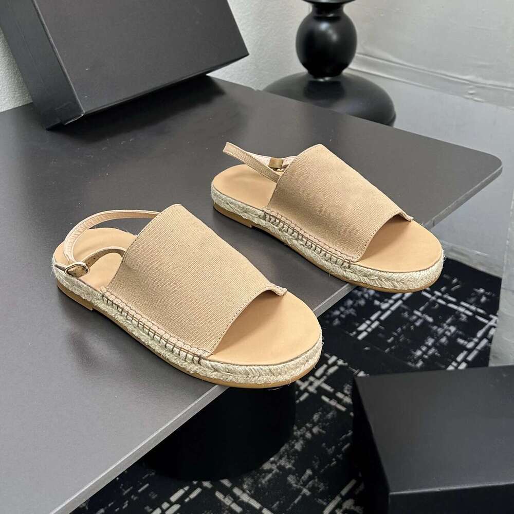 New Women Beach Sandals Low Heels Canvas Flat Platform Espadrilles Summer Buckle Strap Designer Shoes Zapatillas De Mujer