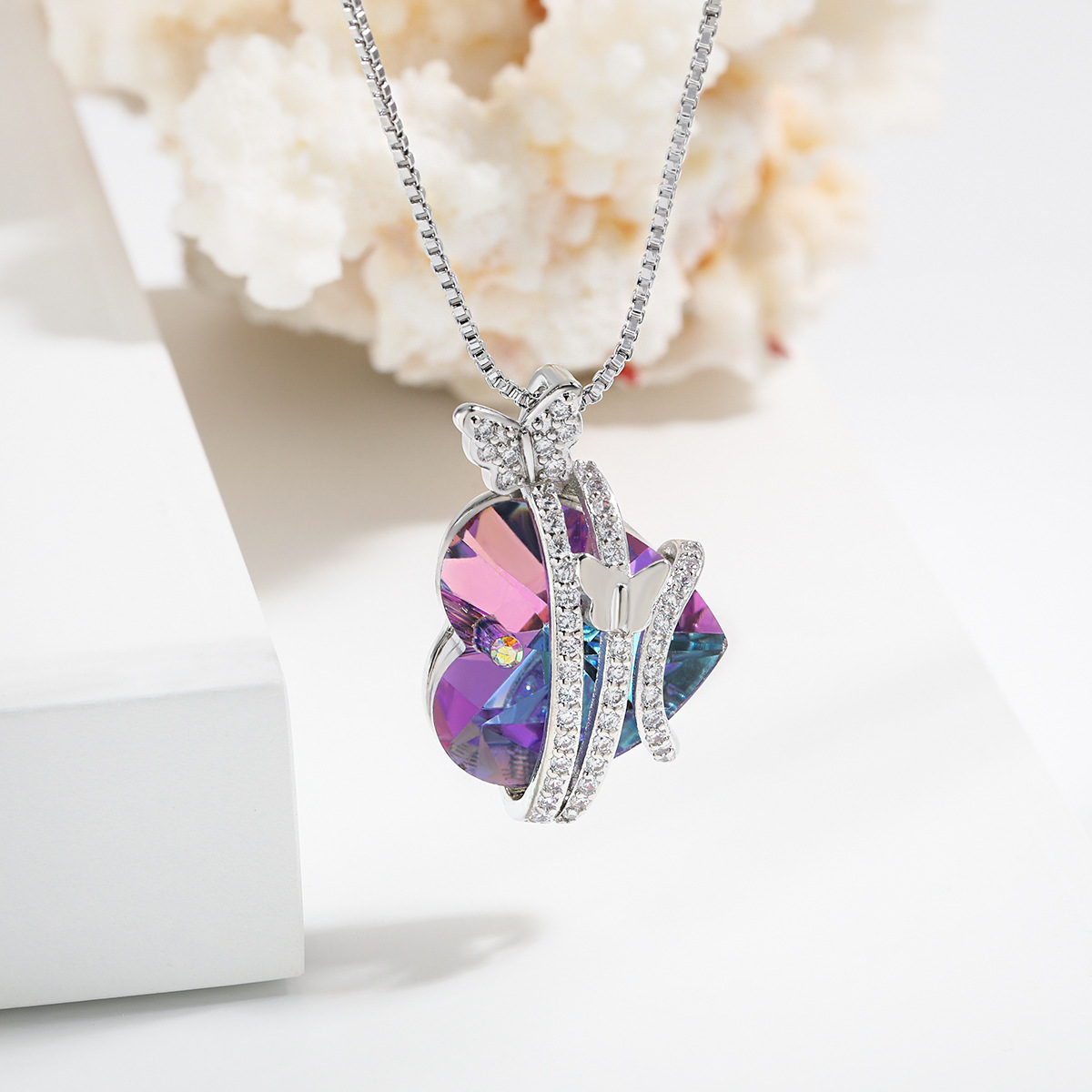 Ocean Heart Butterfly Necklace - A Gift of Love