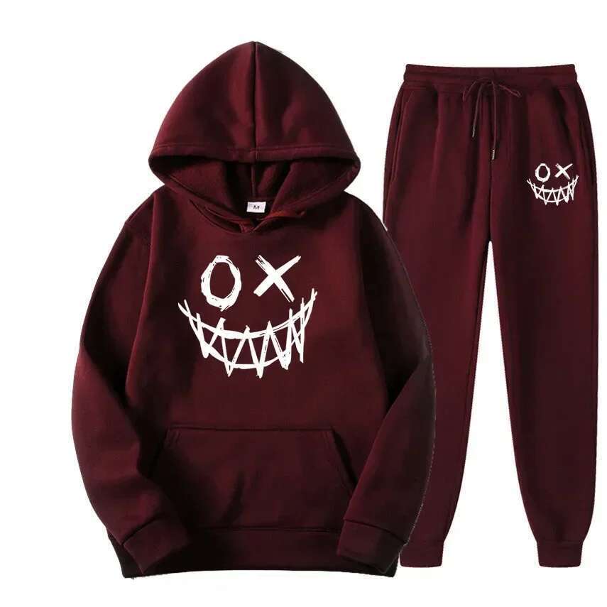 Winter Casual Hoodie Sweatpants 2 Piece Set Jogger Sweat Suit Tracksuit Men Jogging Sweatsuit Sport Suit Designer