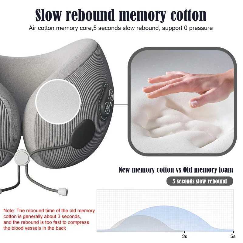 Heating Massage Neck Pillow U Shaped Memory Foam Neck Pillows Soft Travel Pillow Sleeping Airplane Pillow Cervical HealthcareW250512