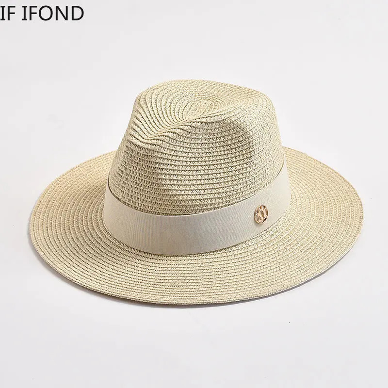 Summer Straw Hats for Women Men Panama Travel Beach Sun Hat Ribbon Decoration Elegant y Jazz 250512