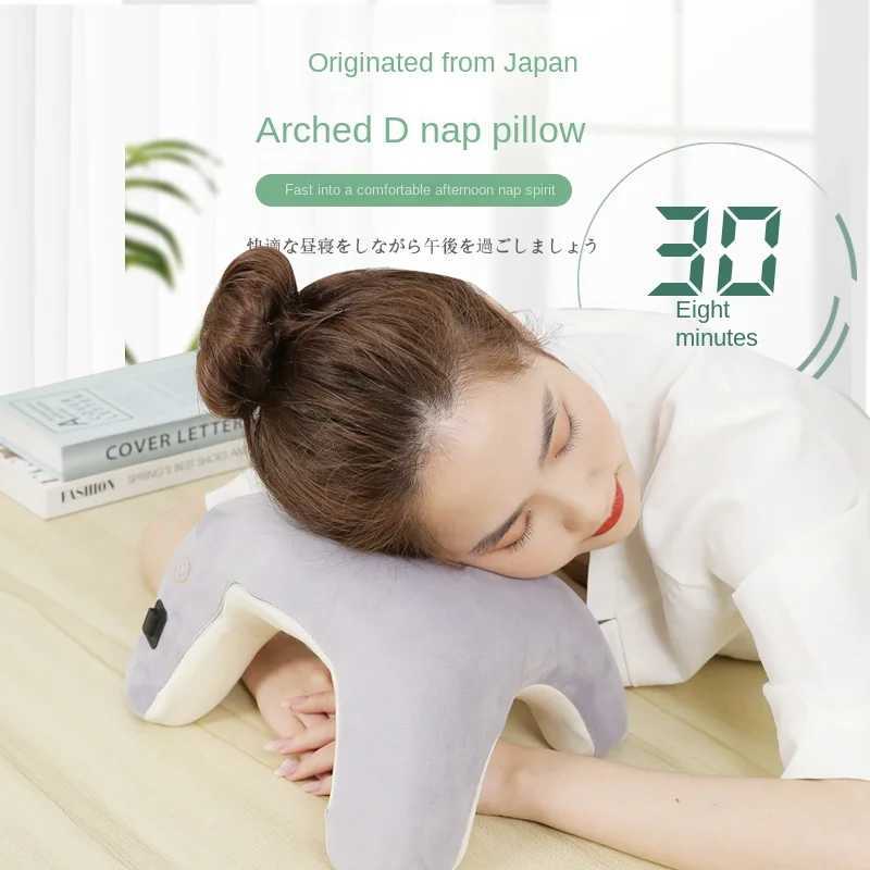 Aiveisi Sleep Massage Pillow Vibration Heating Type-C Charging Neck Back Waist Vibration Massage Cushion Comfortable SleepW250512