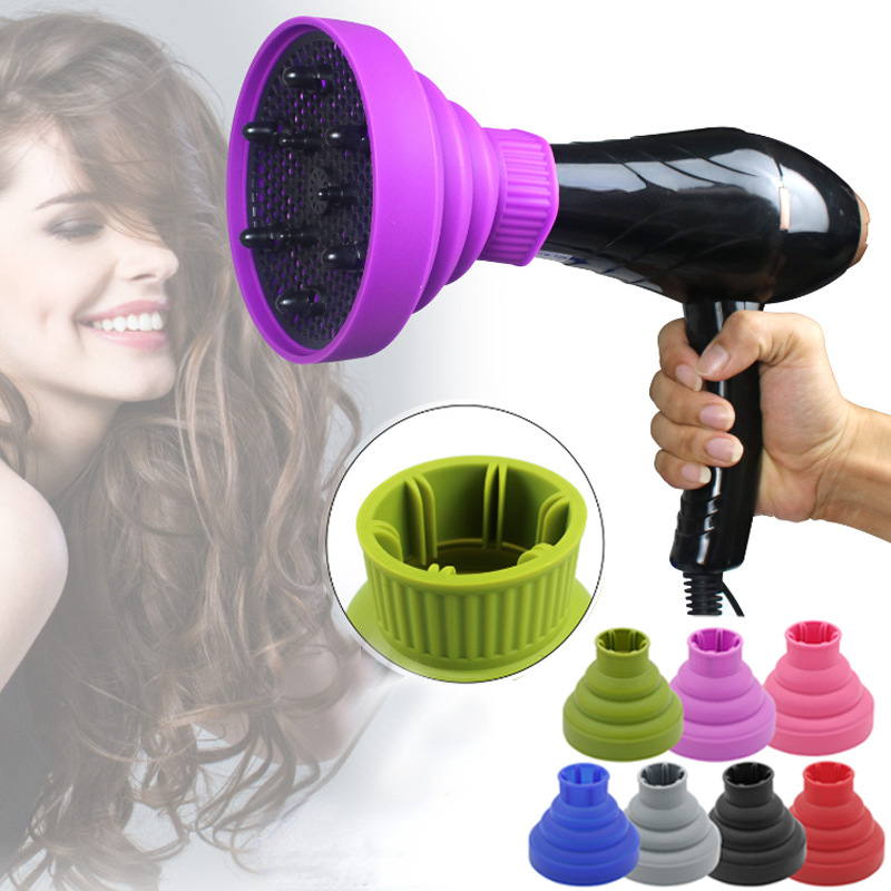 Silicone Hair Dryer Cover Hair Dryer Telescopic Nozzle Drying And Styling Curling Hair Hair Care Tools Folding Wind Cover Hair Drying Cover