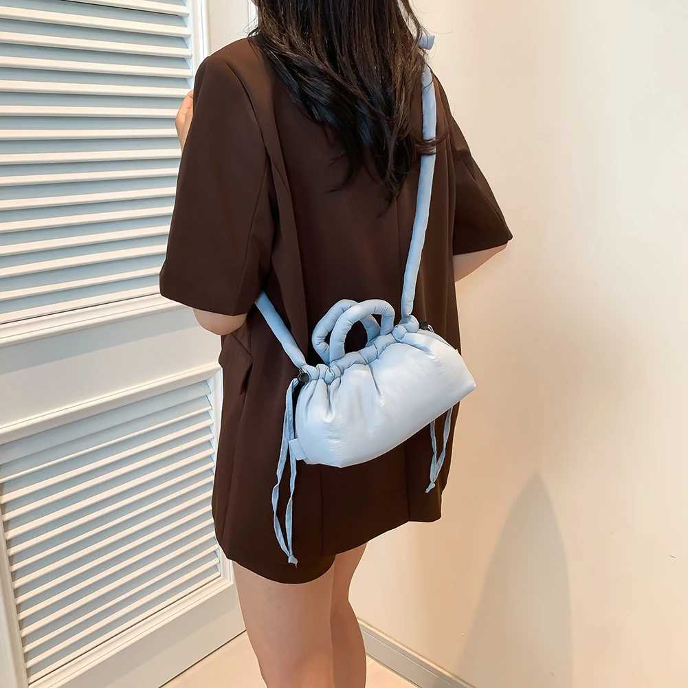 Candy Color Fashion Handbag Soft Puffer Crossbody Bag Cotton Padded with Adjustable Strap for Women Work Shopping Travel BagXJ250512