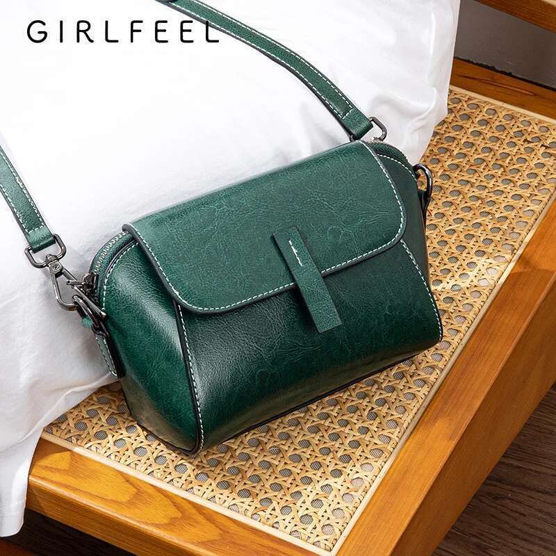 Cowhide Leather Cross Body Small For Women Fashionable And Versatile Shoulder Shell Hand Ladies Casual Phone Bag 5.
