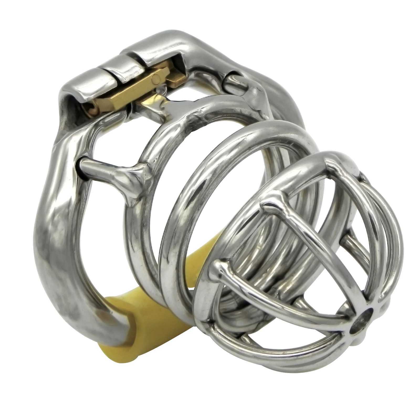 Ergonomic Stainless Steel Stealth Lock Male Chastity DeviceCock CagePenis LockCock RingChastity BeltS054 W250512