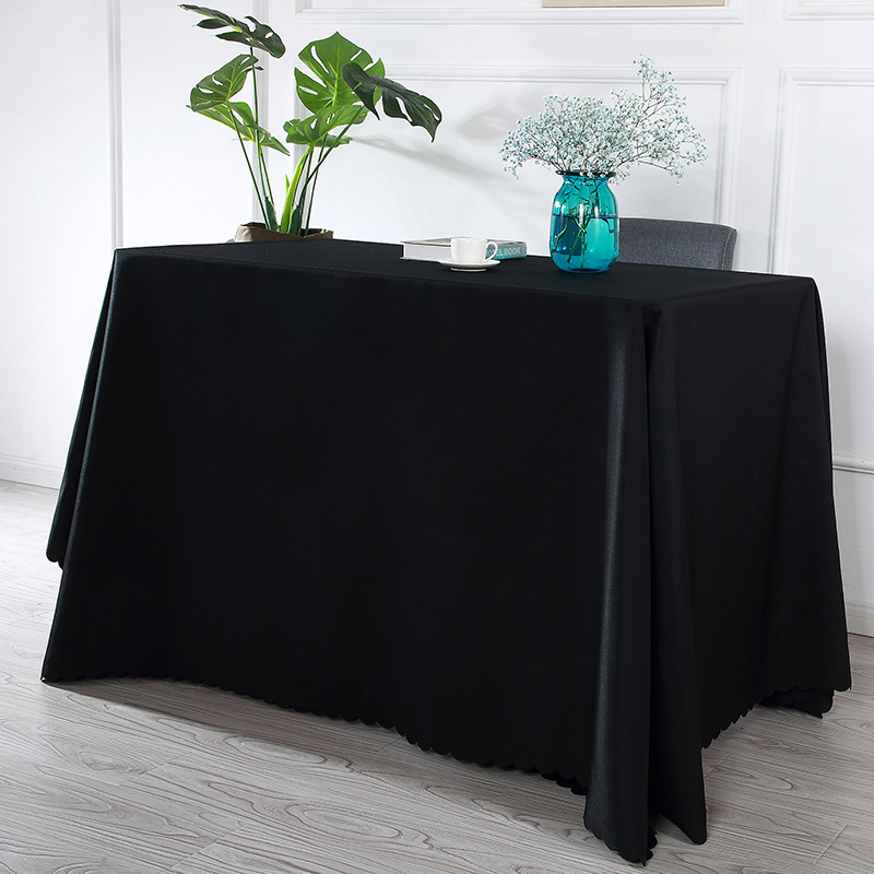B409 Thickened plain tablecloth wedding red tablecloth hotel restaurant fabric tablecloth event meeting rectangular tablecloth