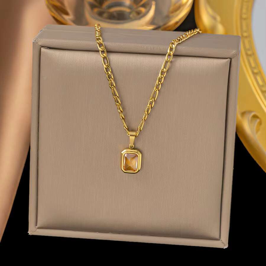 YL fashion design color women's gold-plated hip-hop necklace collarbone chain