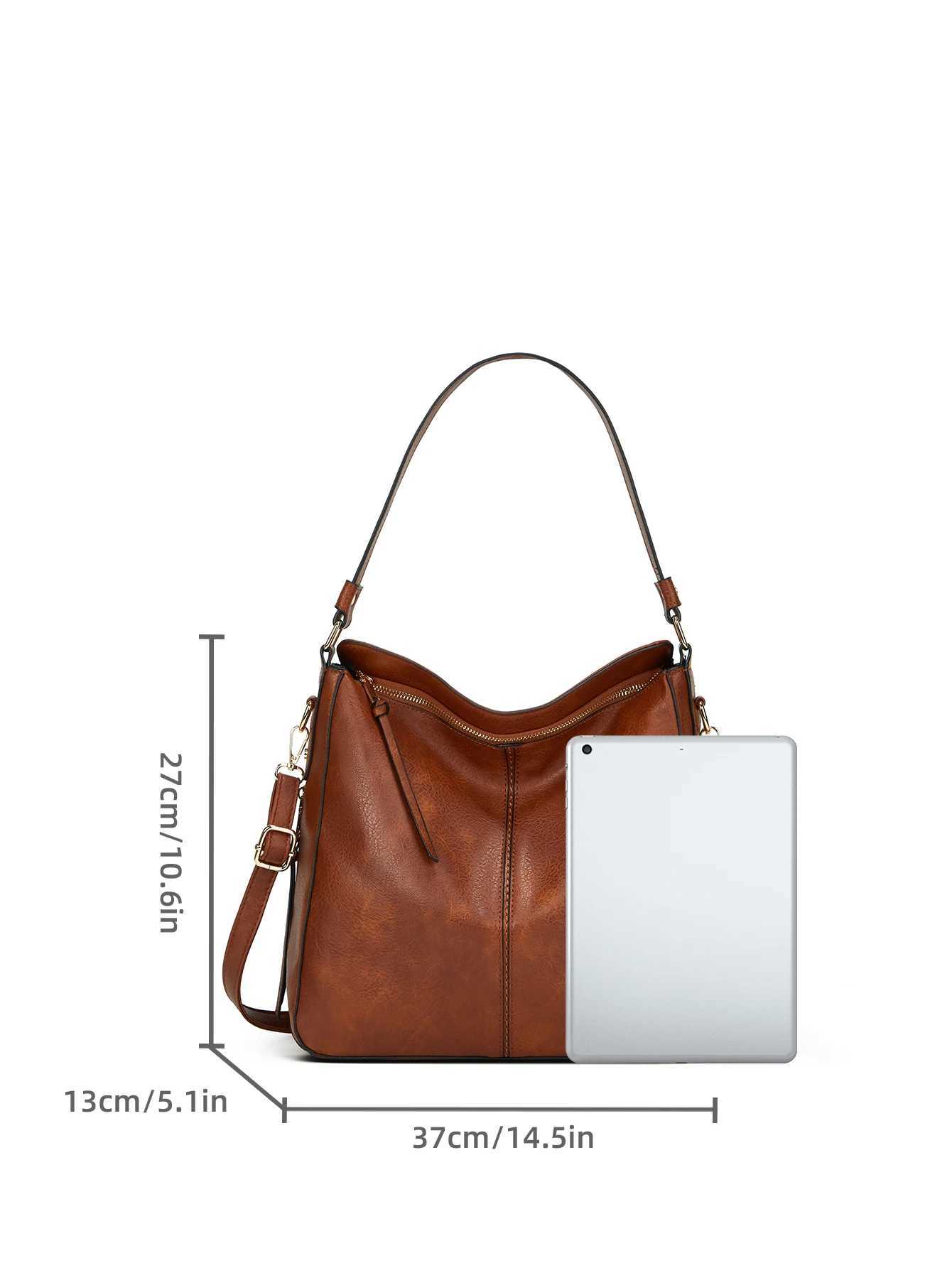 Distributed Hobo Bag Leather Women Handbags Female Leisure Shoulder Bags Fashion Purses Vintage Bags Large Capacity Tote BagW250512