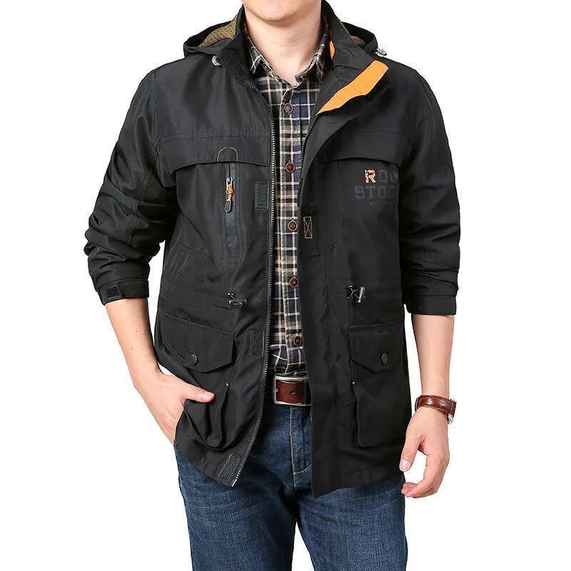 2024 Business Casual Man Sports Coat Autumn Windproof Hooded Jackets Quick Drying Lightweight Outdoor Climbing Outwear