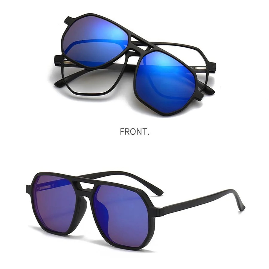 6 In 1 Custom Men Women Polarized Optical Magnetic Sunglasses Clip Magnet Clip on Sunglasses Clip on Sun Glasses Frame 250509