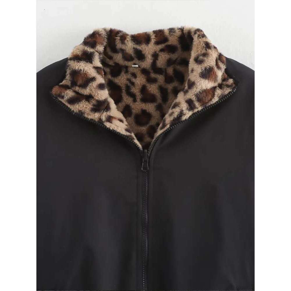 American retro double-sided leopard print jacket men's trendy high-end vintage anti-rabbit fur thickened cotton coat