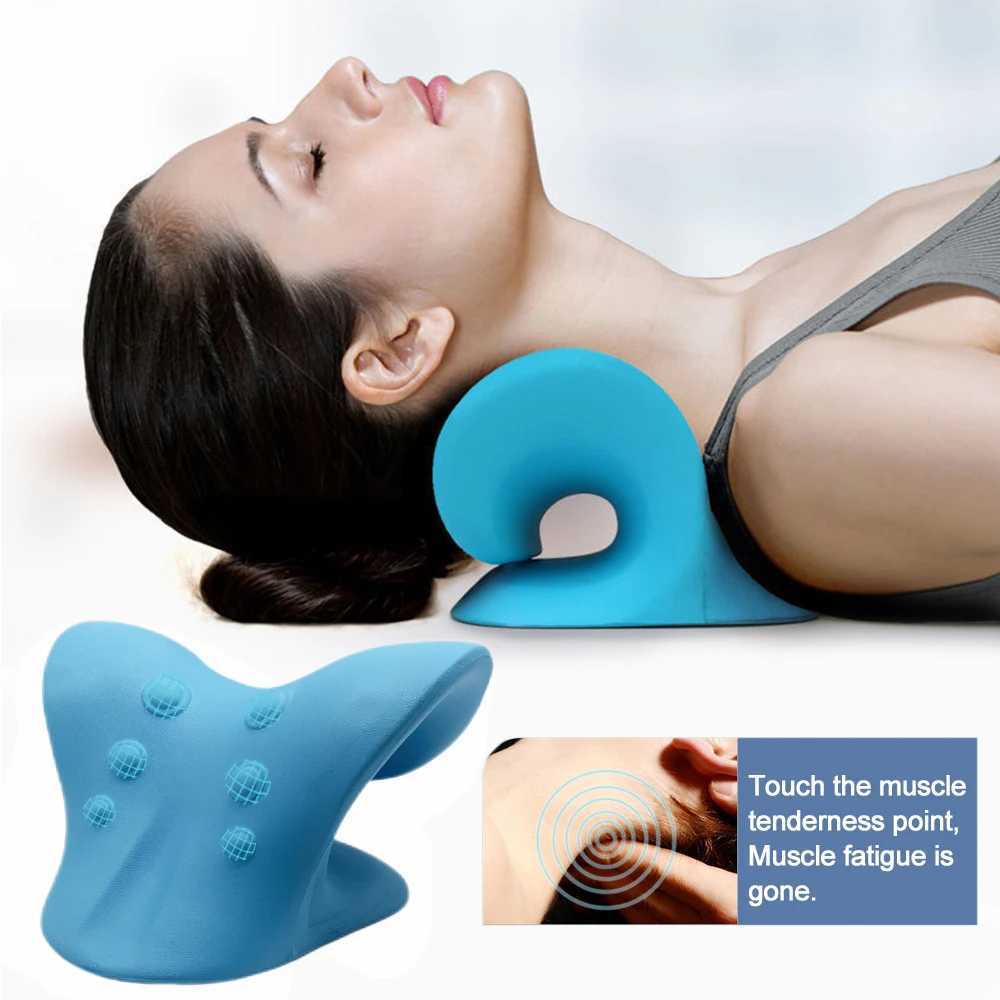 Neck Shoulder Stretcher Relaxer Cervical ropractic Traction Device Pillow for Pain Relief Cervical Spine Alignment GiftW250512
