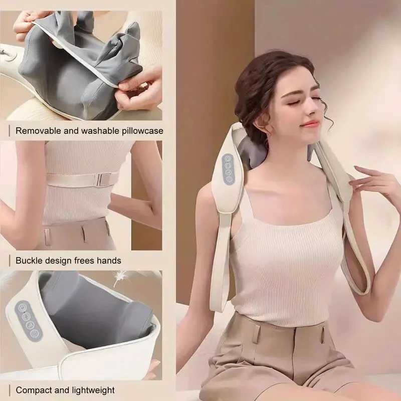 Deep Tissue shiatsu Back Massager Neck shoulder Massagers Electric Kneading Squeeze Muscles Massage Home Body RelaxW250512