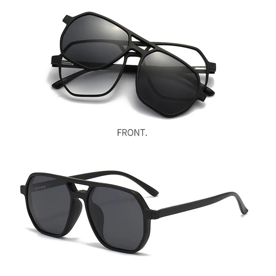 6 In 1 Custom Men Women Polarized Optical Magnetic Sunglasses Clip Magnet Clip on Sunglasses Clip on Sun Glasses Frame 250509