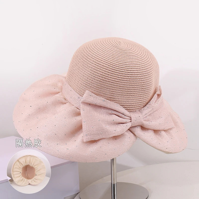 SpringSummer Fashionable Hat with Butterfly Knot Decoration for Casual Outdoor Vacation Beach Travel Sunshade Sunscreen 250512