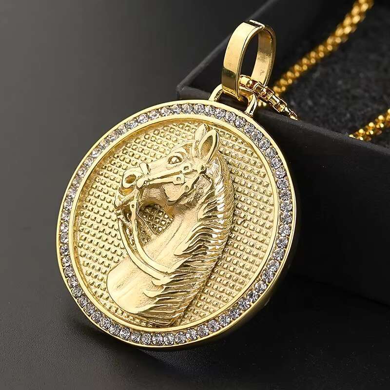 Horse Design Pendants Necklaces PVD Gold Plating Jewellery 3D Casting Stainless Steel Accessories