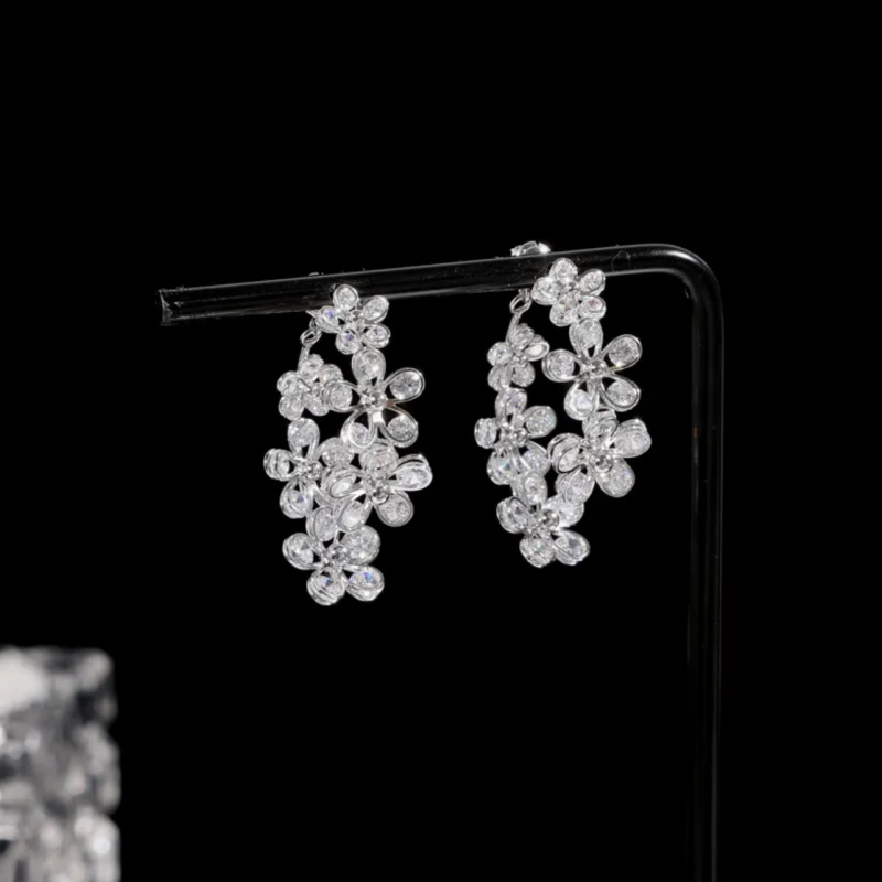 Ins Sparkling Luxury Jewelry Stud Earrings Gorgeous Party 925 Sterling Silver Marquise Cut White 5A Cubic Zircon CZ Diamond Party Women Wedding Heart 