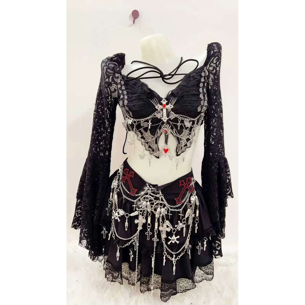 gothic Cross Tops Gothic Punk t shirt haruku fashion y2k e girl clothes sexy top