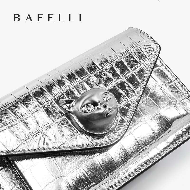 BAFELLI 2025 Women's BAG NEW MINI PARTY CASUAL CROCODILE BRAND DESIGNER CAT FASHION CROSSBODY SHOULDER GENUINE LEATHER