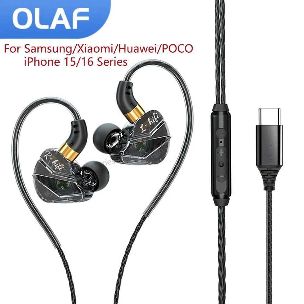DAC Type Earphones Wired Headset USB Gamer Headphones Cable Handsfree Type-C Earbuds For 15 R250512