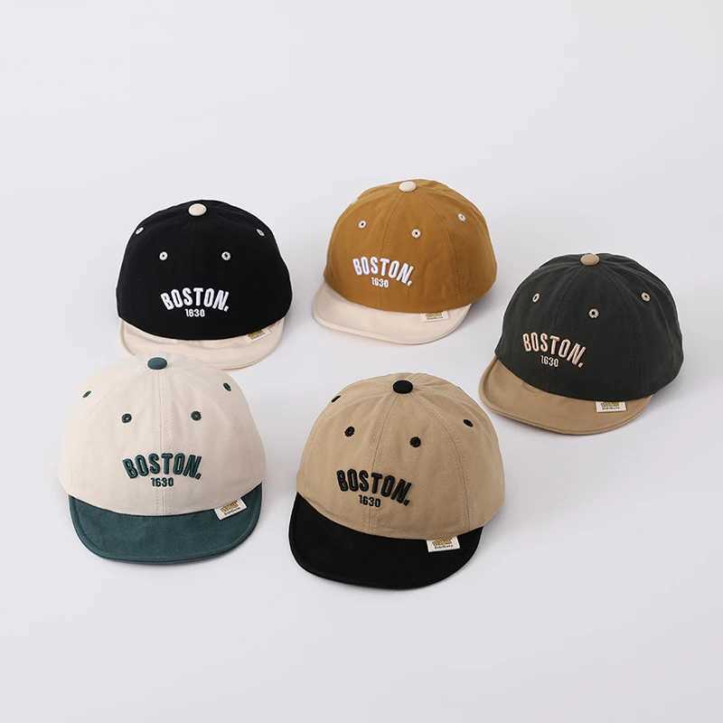 Korean Letter Toddler Boy Girl Baseball Cap Embroidered Baby Cap Soft Cotton Summer Infant Peaked Hat R250512