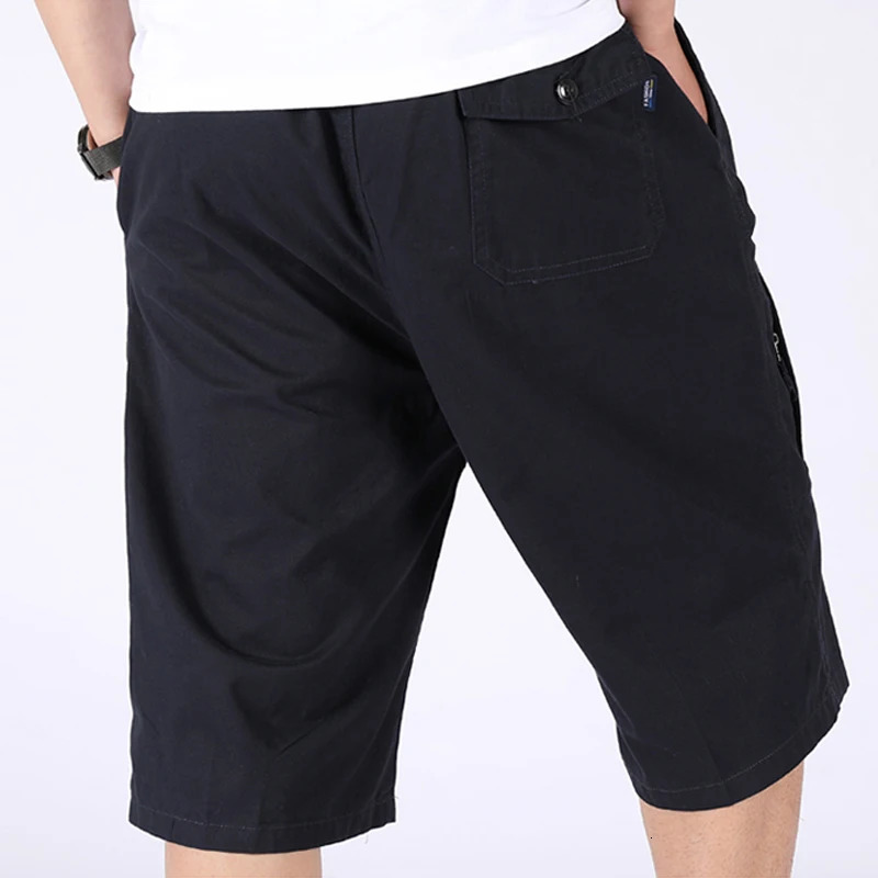 Loose Casual Men Cargo Shorts Summer Pants Elastic Waist Large Size Outdoor Jogging Sweatpants Trend Multi Pockets Short Pants 250509