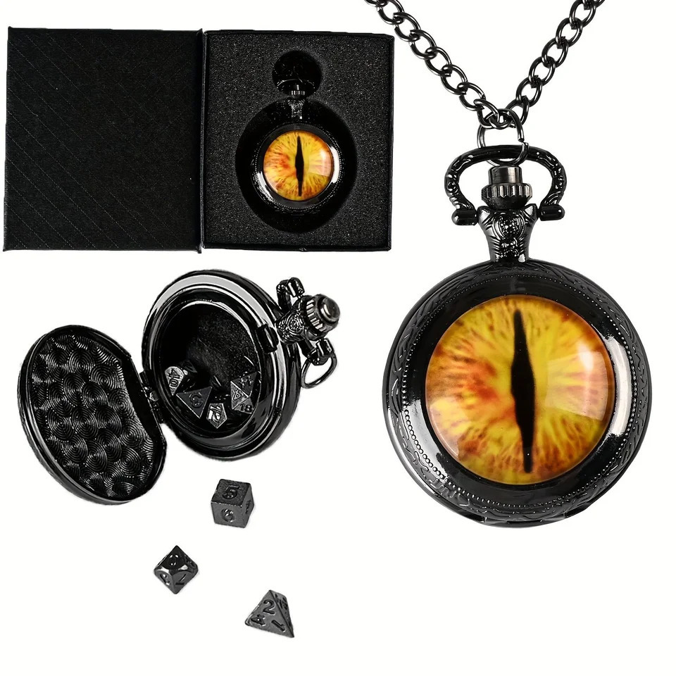 7pcs DND Mini Dice Set With Pocket Watch Shell Portable Polyhedral Metal Dice Perfect for Dungeons and Dragons card Board Game 250512