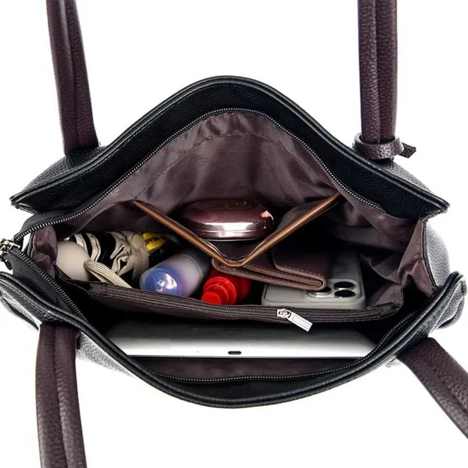 Soft Leather Luxury Handbags Women Bags Designer Shoulder Sac Ladies Large Capacity Top-Handle Bags Shopping Casual Tote BagW250512
