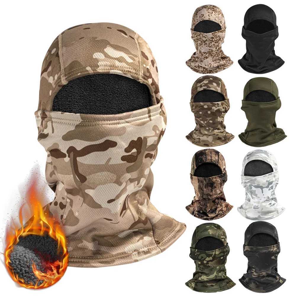 Winter Military Tactical Balaclava Warm Fleece Thermal Full Cover Face Mask Motorcycle Mask Cycling Hunting Camo Hats Scarf 2022W250512