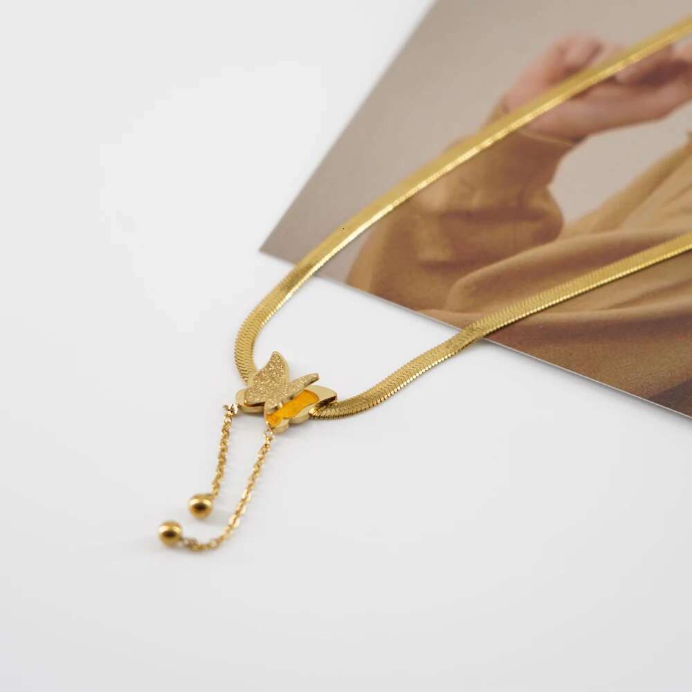 Vintage Butterfly Female Gold, Stainless Steel Snake Shaped Chains, Aesthetically Charming Necklace, Wedding Party, 2025, Jewelry, Gift
