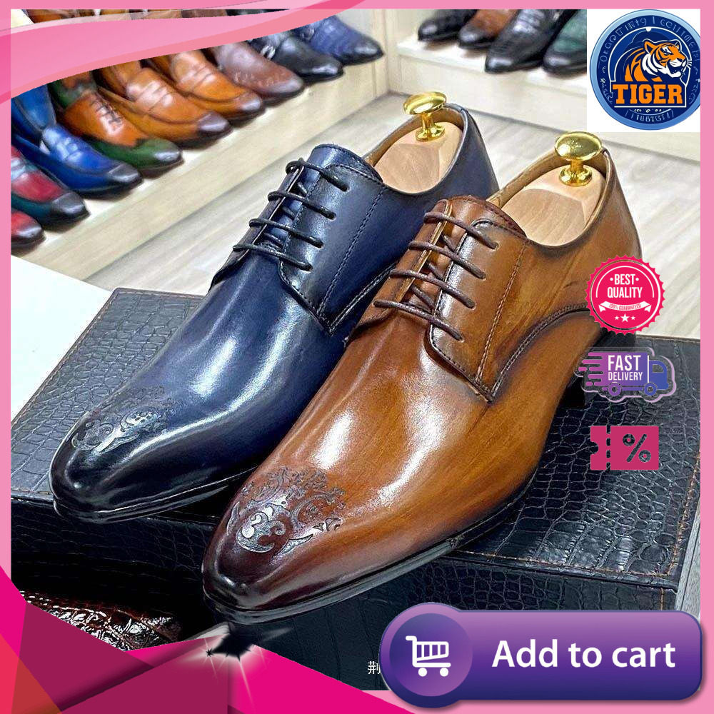 Ddmytiger Business Men S Casual Formal Derby Fashionable Carved Pointed Leather Shoes Outdoor Shoes