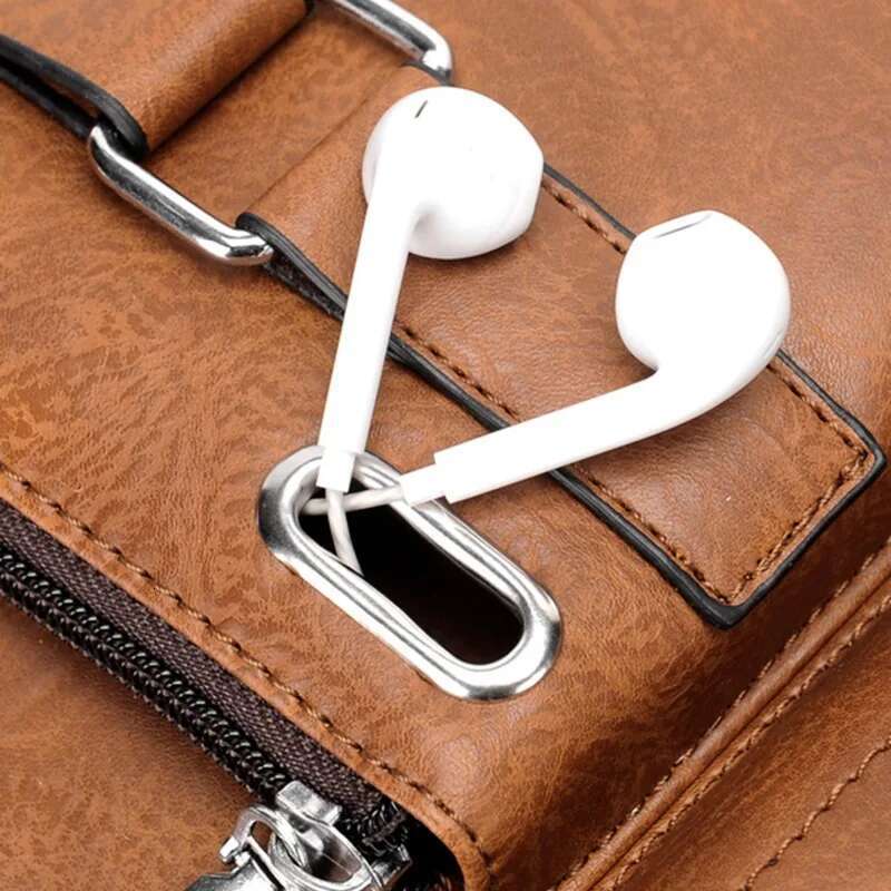 Men Vintage Shoulder Pu Leather Business Messenger Bag For Man Fashion Small Male Crossbody Bags Handbags 2024 New