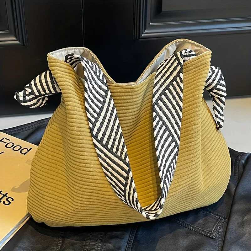 Womens Fashion Corduroy Tote Bag Casual Handbag Shoulder Bag Large Capacity Daily Commute Shopping Bags Purse Phone PouchW250512