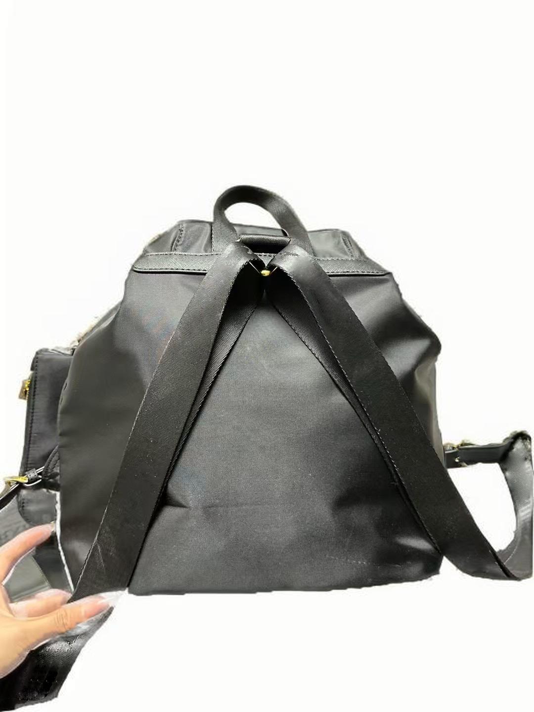 New backpack made of recycled nylon, used backpack with parachute drawstring, waterproof and versatile casual backpack