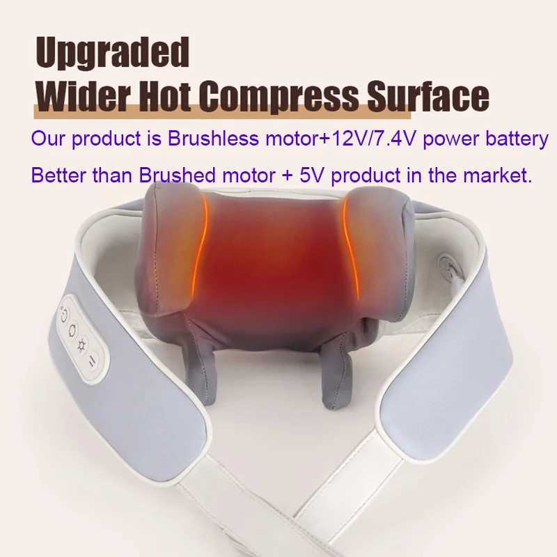 JianYouCare electric neck shoulder body massager Heated Kneading Shiatsu Shawl Cervical back Massage mane Relieve fatigueW250512