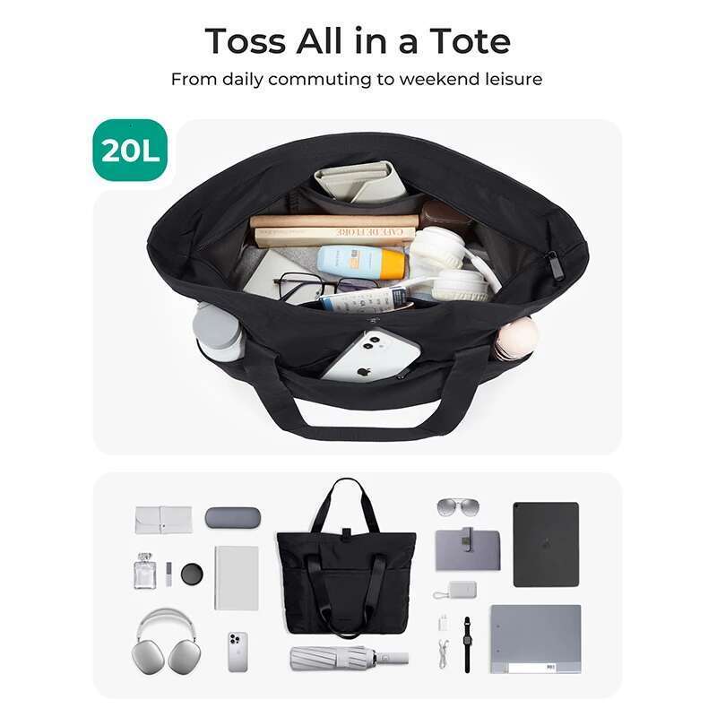 BAGSMART Eco-Friendly Large Tote Women Foldable Waterproof Reusable Shoulder Bag For Work Travel Shopping Gym Commuter