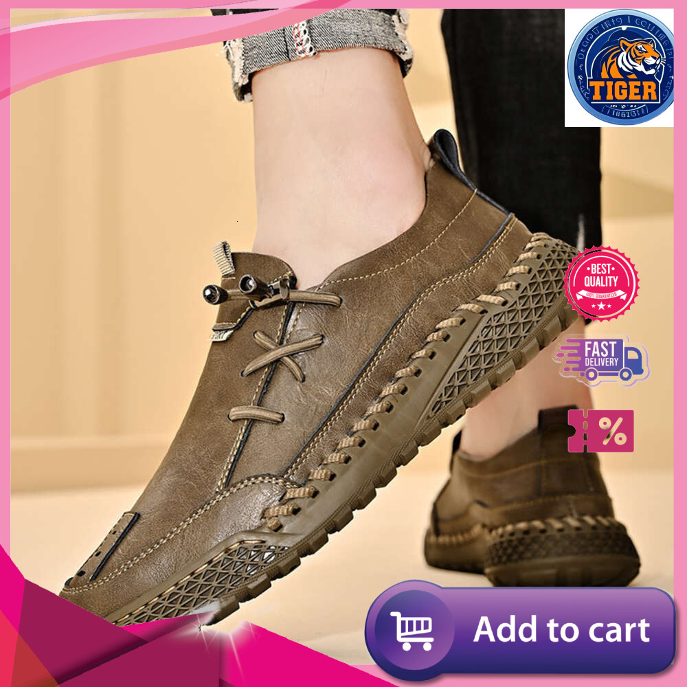 Ddmytiger Autumn Spring And Large Casual Leather Fashion Handmade Cover Feet Men S Single Shoes Outdoor Shoes