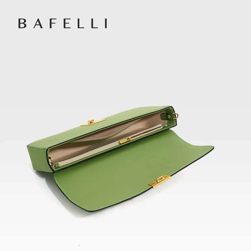 BAFELLI 2025 NEW Women's BAGS FASHION TREND EVENING PURSE HANDBAG K GOLD GENUINE LEATHER DESIGNER BRAND SHOULDER CLUTCH