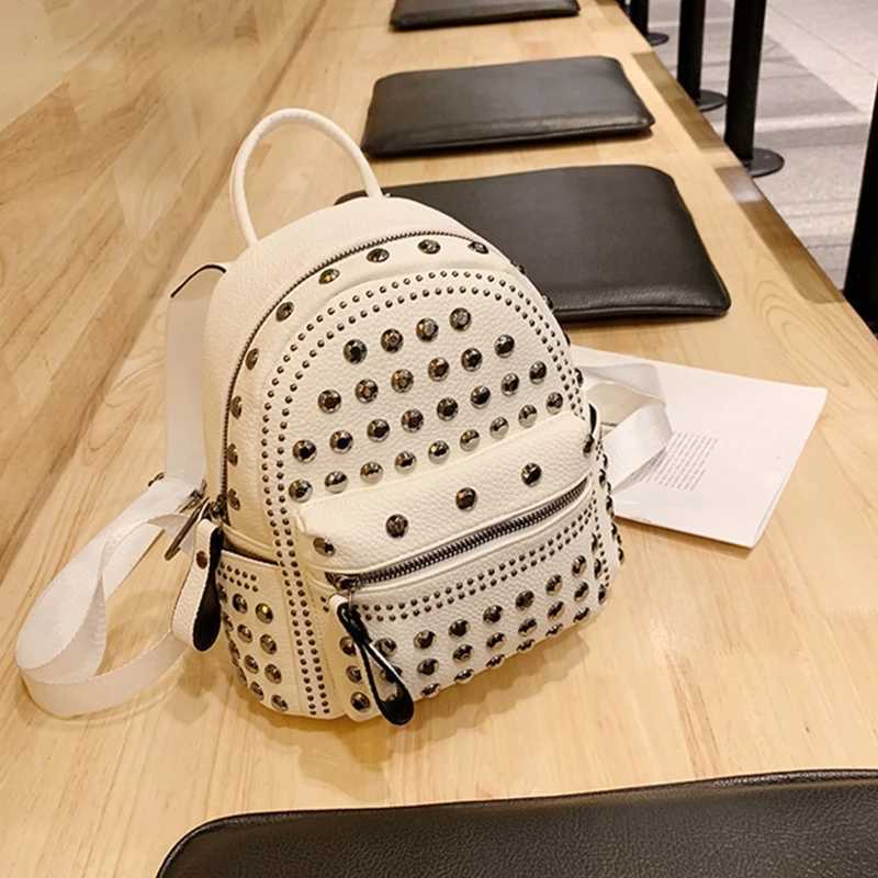 Ladies Women PU Leather Backpack Satchel Studded School Bag for Vacation Z250512