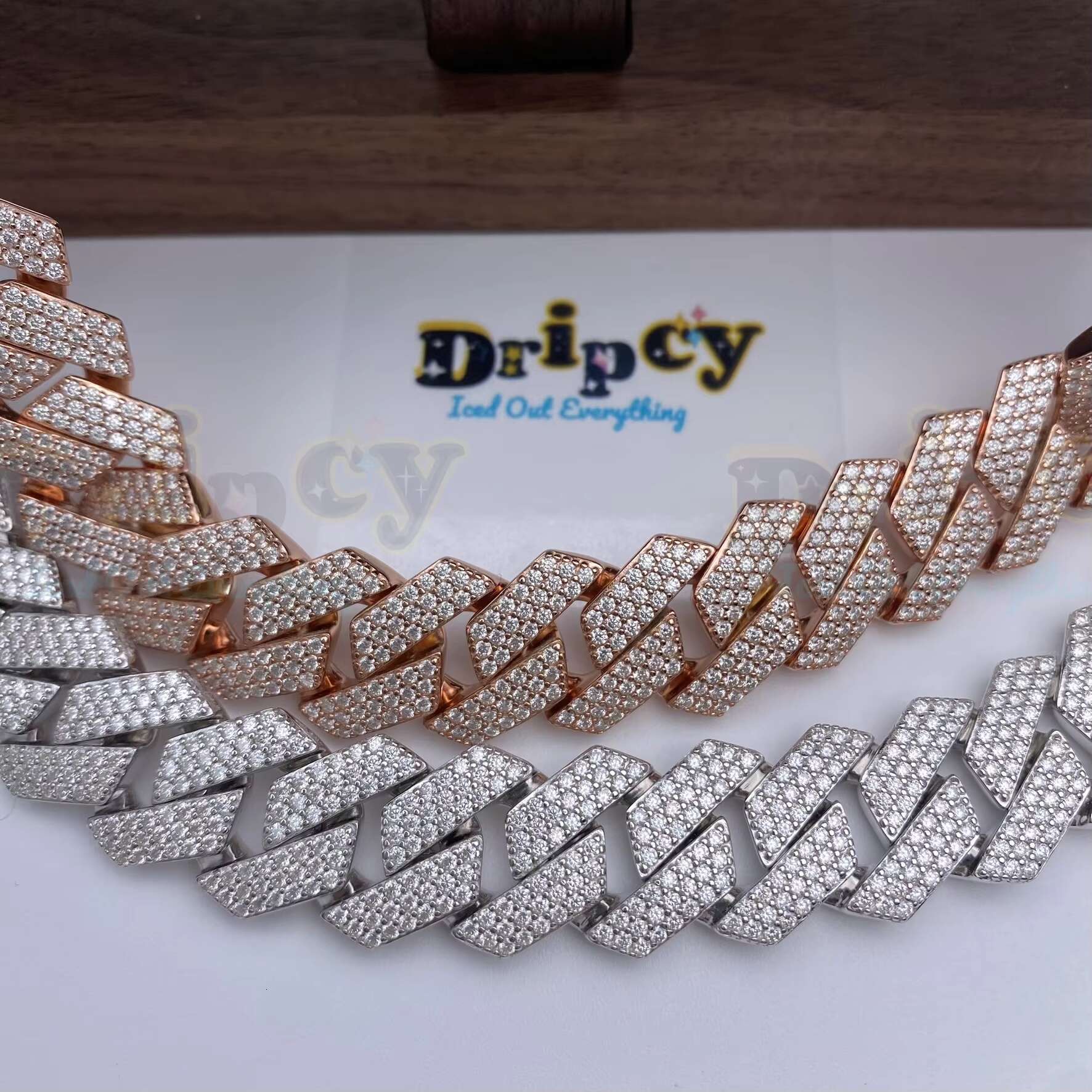 Fashion Customization Moissanite Vvs1 d Color Cuban Link Chains Real Iced Necklace Hip Hop Pass Test