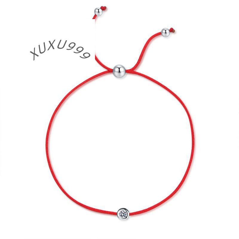 S925 Silver Moissanite Adjustable Hand Rope Bracelet